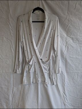 Women's Cardigan - White with Blue & Pink Space Print